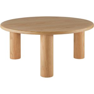 Tectake mesa centro,madera,maciza,chapado,protector,fieltr, roble claro