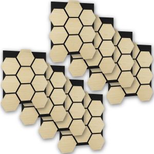 Tectake 8 paneles de pared, mdf absorbente, 76x62x1,8 cm, roble claro