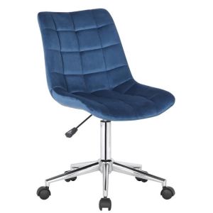 Silla de oficina chic - terciopelo azul - 1 ud.