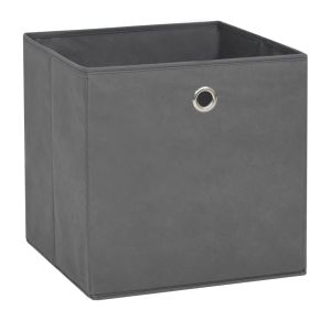 vidaXL cajas de almacenaje 4 uds tela no tejida gris 28x28x28 cm