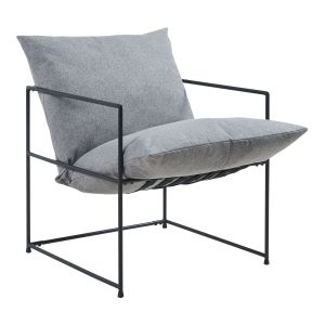 Sillón de salón utsjoki con cojin lavable 90x61x70cm - negro/gris [en.casa]
