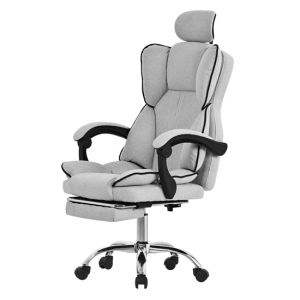 Silla oficina ergonómica gris claro asiento gaming regulable altura
