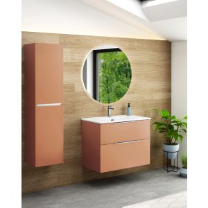 Mueble de baño suspendido con lavabo cerámico | 60 cm  sunset mate