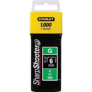 Grapas 6 mm tipo g caja de 1000 - stanley - 1-tra704t
