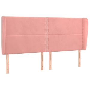 vidaXL cabecero con orejas de terciopelo rosa 163x23x118/128 cm