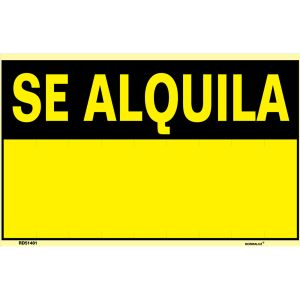 Rotulo "se alquila" (PVC 0.4mm) 45x70cm