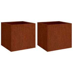 vidaXL jardineras 2 unidades acero corten 32x30x29 cm