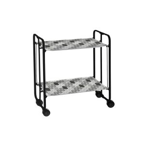 Carrito auxiliar con ruedas bauhaus armazón metálico negro, 2 bandejas