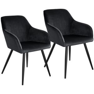 2 sillas de comedor aterciopeladas 58 x 62 x 82 cm negro