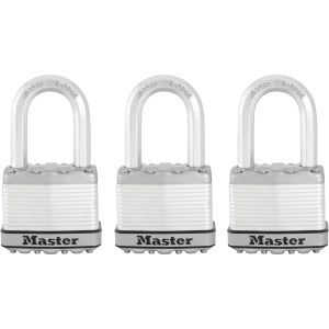 Master lock candado excell 3 unidades acero 52 mm m5eurtrilf