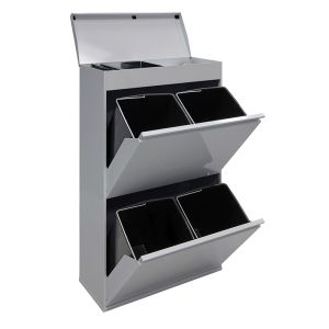 Arregui top cr622-b cubo de basura y reciclaje de acero 4 x 17 l (68 l)