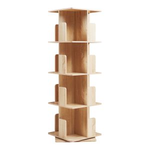 Estantería giratoria talöpintaa de 4 niveles 129x40x40cm roble [en.casa]