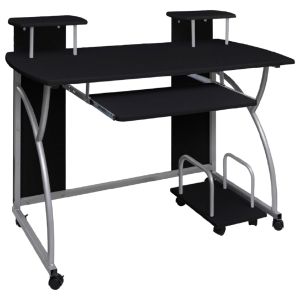 Escritorio ordenador madera contrachapada negro 110x52x88,5 cm es5314