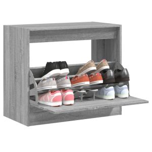 Zapatero de madera de ingeniería gris sonoma 80x42x69 cm