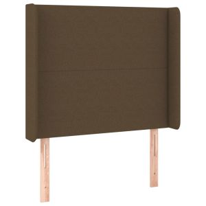 vidaXL cabecero con orejas de tela marrón oscuro 83x16x118/128 cm