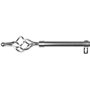 Barra de acero extensible y decorativa (plata, 120-210cm trenza acero)