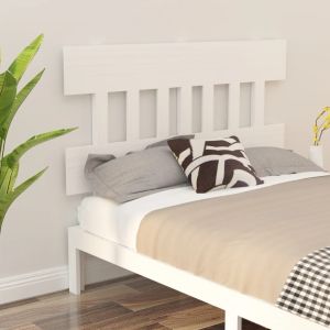 Cabecero de cama madera maciza de pino blanco 123,5x3x81 cm