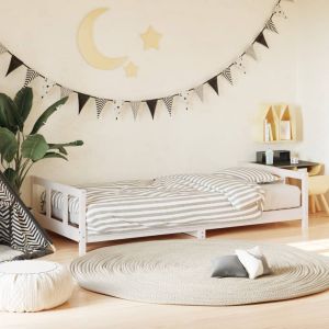 Cama 90x200 cm para niños madera de pino blanco
