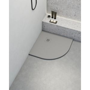 Plato de ducha poaLGi - 90x90 cm semicircular - humo - extraplano