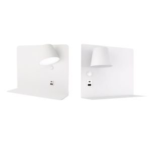 Pack 2 apliques LED orientables usb type-c metal blanco mate 6w 2700-6000k