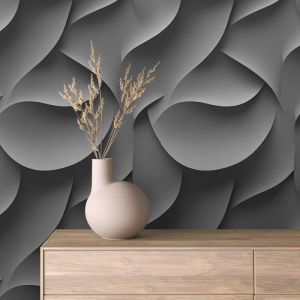 Papel pintado 3d pliegues gris 60cm por 250cm