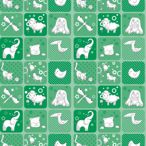 Papel pintado infantil ajedrez verde 60cm por 300cm