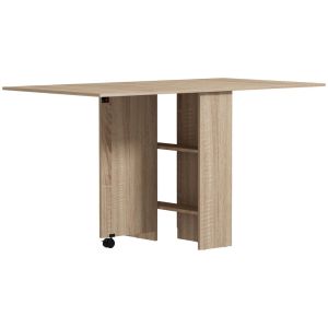 Mesa plegable cocina 75x140x74 cm color marrón Homcom, hogar - cocina