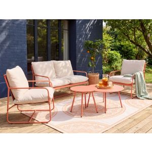 Conjunto de jardín 4 plazas formello con mesas metal coral