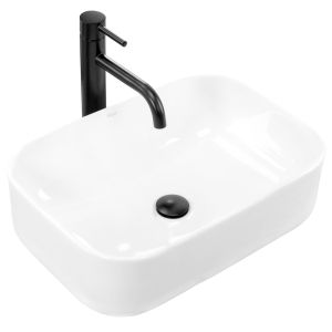 Rea lavabo sobre encimera demi white rectangle, 51x39x13,5 cm