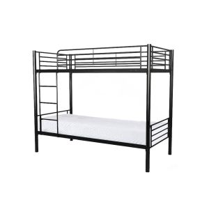Litera metalica doble cama 90cm yh negro +1 colchon basico de 18 cm