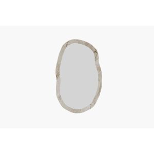Espejo de madera <<lossa>> - 52 x 86 cm - beige veteado