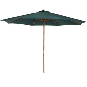 Parasol de jardín poliéster, madera color verde ø300x250 cm outsunny