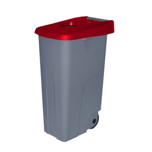 Contenedor de basura denox  65, 85 y 110 | 85 l - tapa abierta - rojo