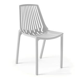 Oviala - silla de jardín de plástico blanco con diseño perforado