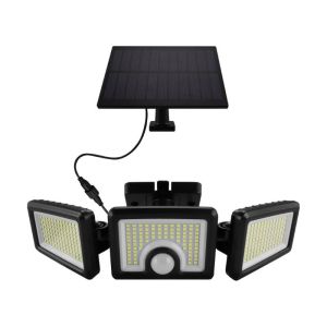 Lámpara solar exterior con 3 cabezales ip65 y sensor de movimient
