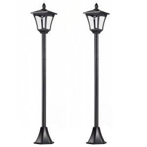 Farolas solare 18x18x160 cm acero inoxidable Outsunny