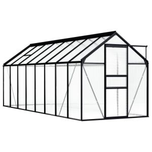 vidaXL invernadero de aluminio gris antracita 9,31 m²