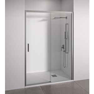 Mampara de ducha corredera 160 a 165cm - puerta izquierda -  plata brillo