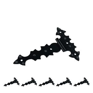Mpascual - bisagras negras tipo t | forja | 96x135mm - pack 6 unds