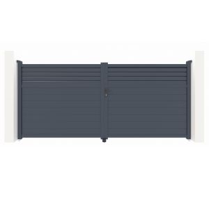 Pack puerta batiente 4m carpatia a.180cm + 2 postes a.190cm