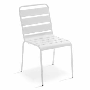 Oviala - silla de jardín de metal blanco