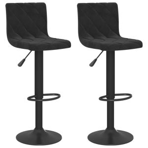 vidaXL taburetes de cocina 2 unidades terciopelo negro