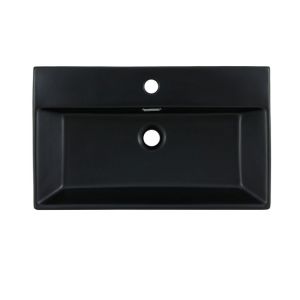 Lavabo cerámico rectangular para baño con juego de drenaje 605x365x130 mm