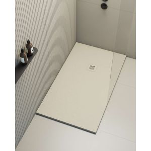 Plato de ducha poaLGi - 75x130 cm - perla - extraplano, antideslizante