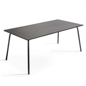 Oviala - mesa de jardín rectangular de metal antracita