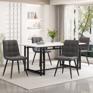 Mesa de comedor para cocina salón mdf negro blanco 80x140cm