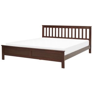 Cama madera de pino mayenne 180 x 200 cm marrón oscuro