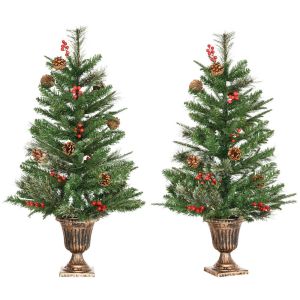 Árbol de navidad 48x48x90 cm pe, PVC, acero, pp color verde Homcom