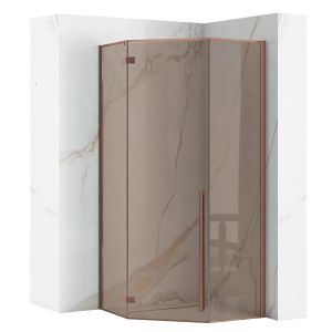 Cabina de ducha rea diamond 90x90 copper brush sin plato de ducha