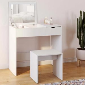 Tocador zelia blanco con espejo abatible - 80x40 cm
